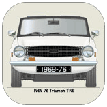 Triumph TR6 1969-76 White (disc wheels) Coaster 1